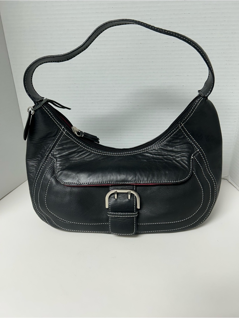 Leather Soho Crescent Y2K Blk Shoulder Handbag Boho Minimalist Rolfs NWOT